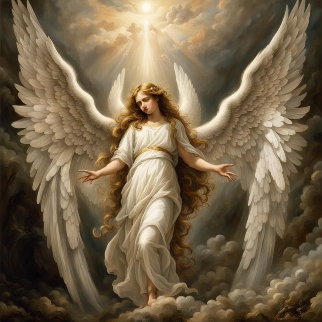 Angels and Cherubim in Dramatic Digital Painting