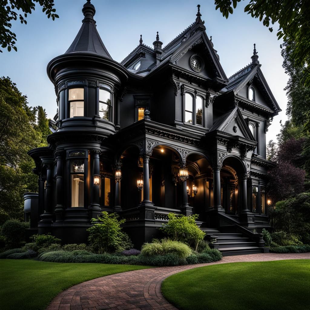 Victorian Black Mansion Architecture