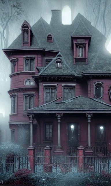 Lovecraftian Horror House in Nouveau Architecture Style