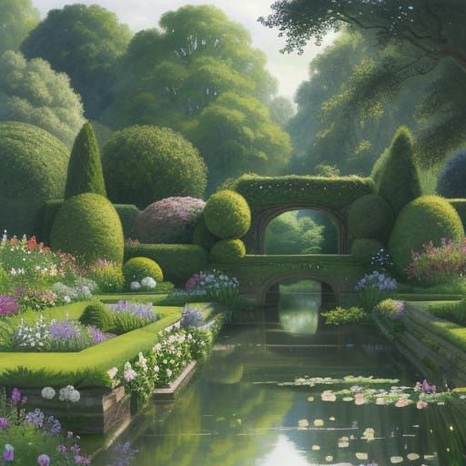 Elegant English Garden at a Stately Estate