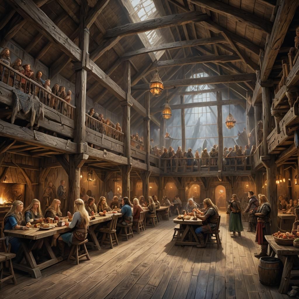 Viking Feast in a Nordic Longhouse