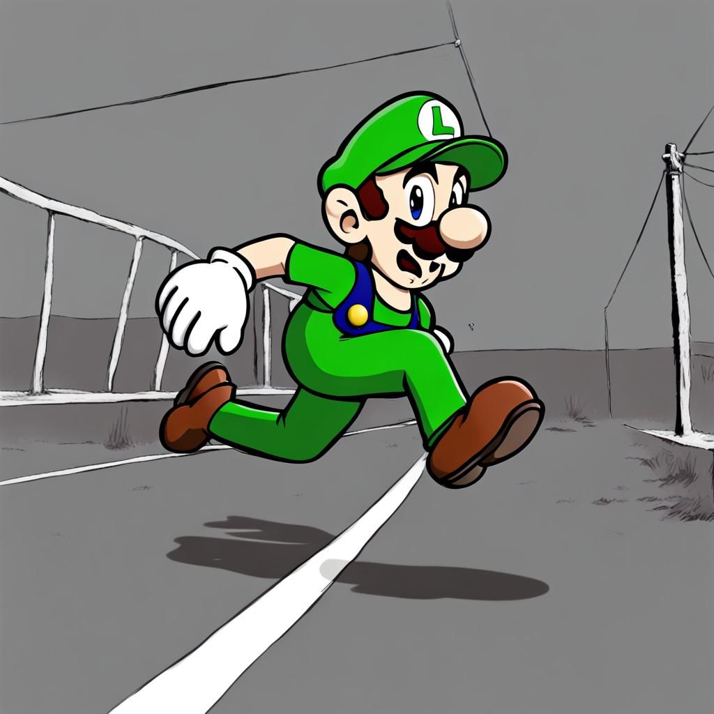 Mario and Luigi Running from the Boos