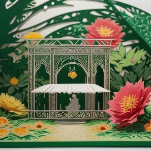 Impressionistic Paper-Cut Animation of Park Scene