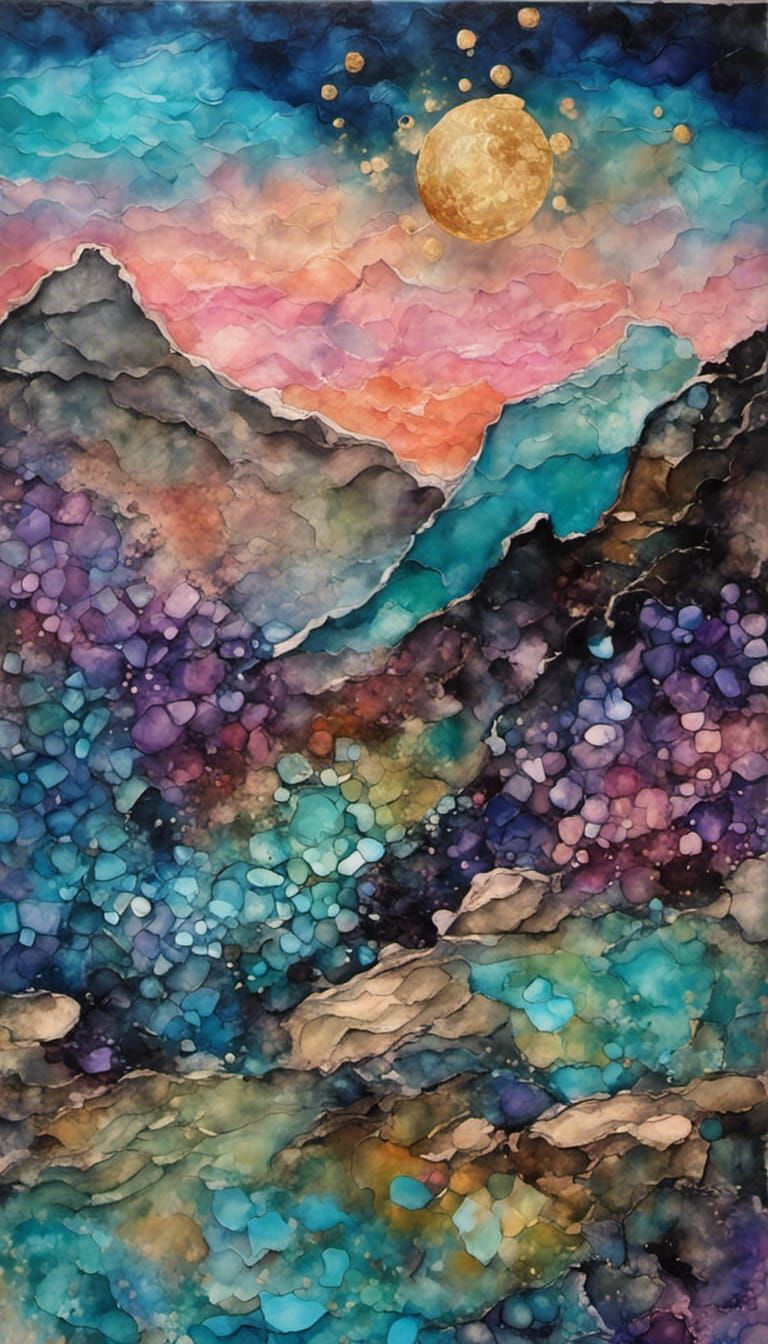 Garden of the Gods: Alcohol Ink Impressionist Landscape