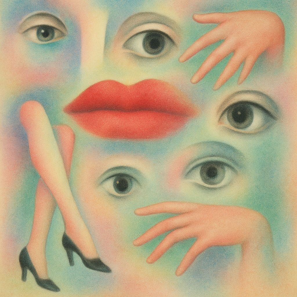 Dadaist Collage in Airbrush Pastel Colors