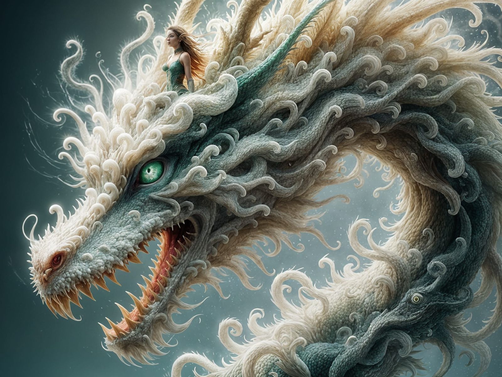 Girl and Her Majestic Dragon in Ethereal Magic