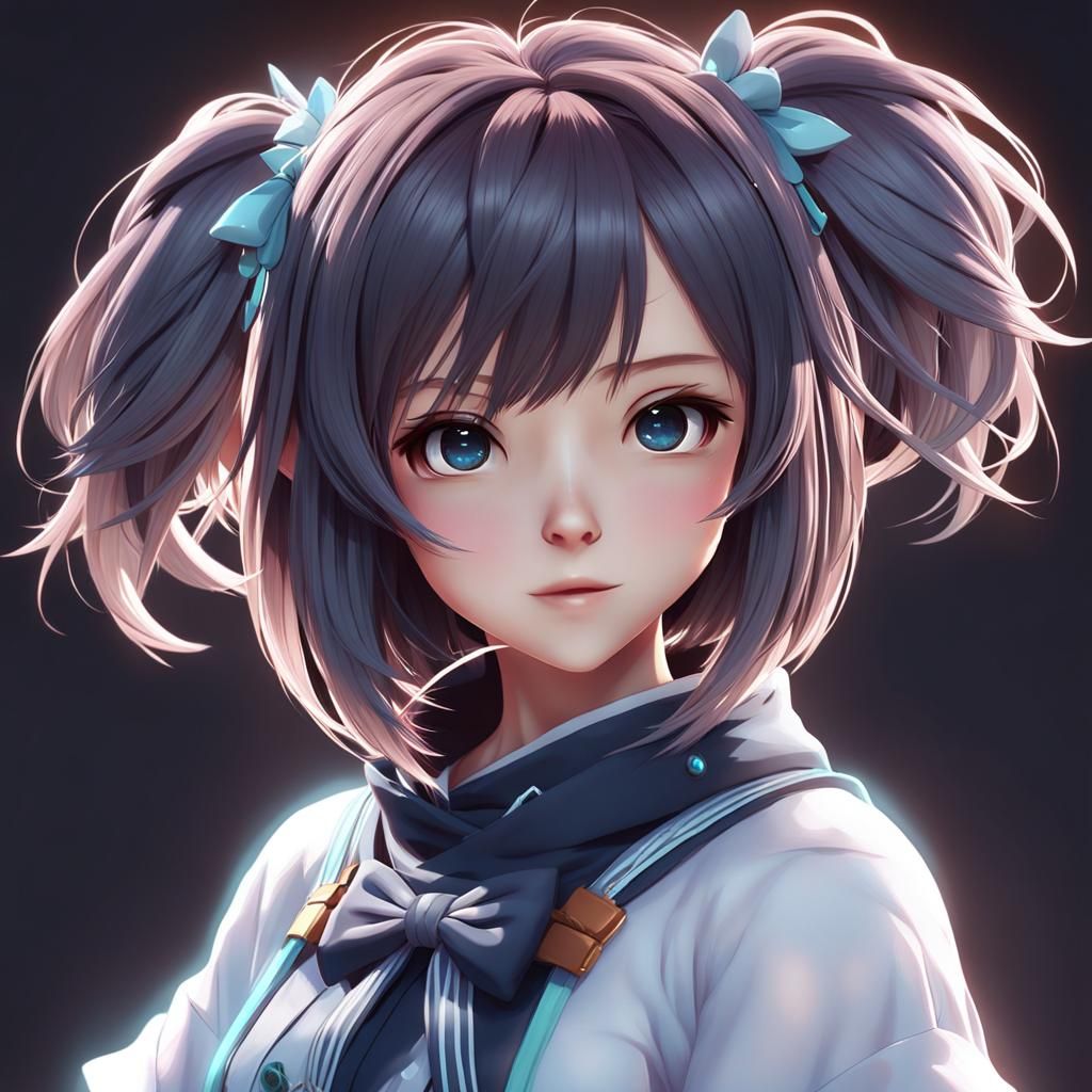 Cute Girl in Detailed 3D Anime Art