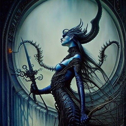 Sinister Castle with Elegant Details in Ukiyo-e Style