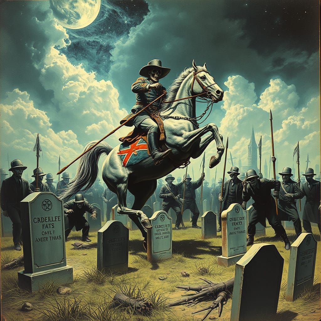 Creepy Civil War Magazine Cover in Pablo Amaringo Style