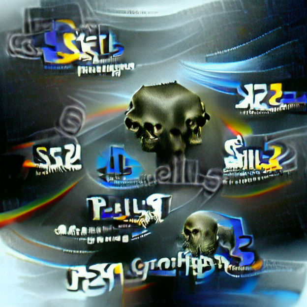 Skull Rendered in 64-bit PS2 Graphics