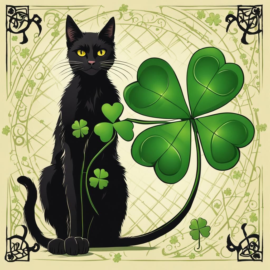 Black Cat and Four-Leaf Clover: Superstitions