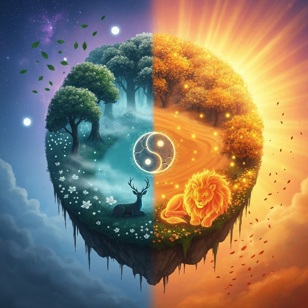 Bifurcated Island: Forest and Desert in Harmony