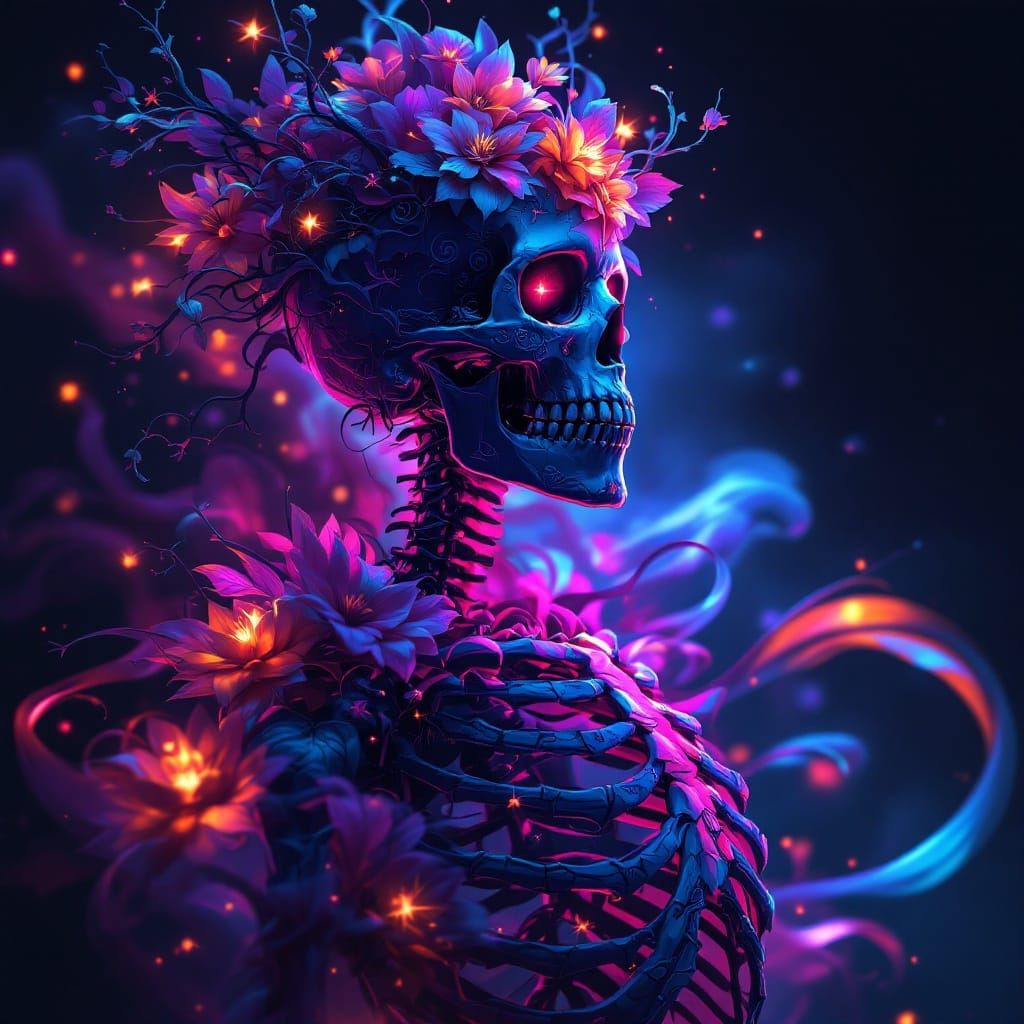 Surreal Skeleton Artwork Blends Reality with Fantasy in Bold...