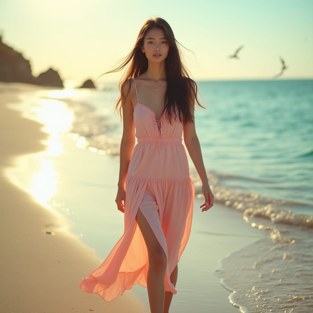 Serene Asian Beauty in Soft Morning Light