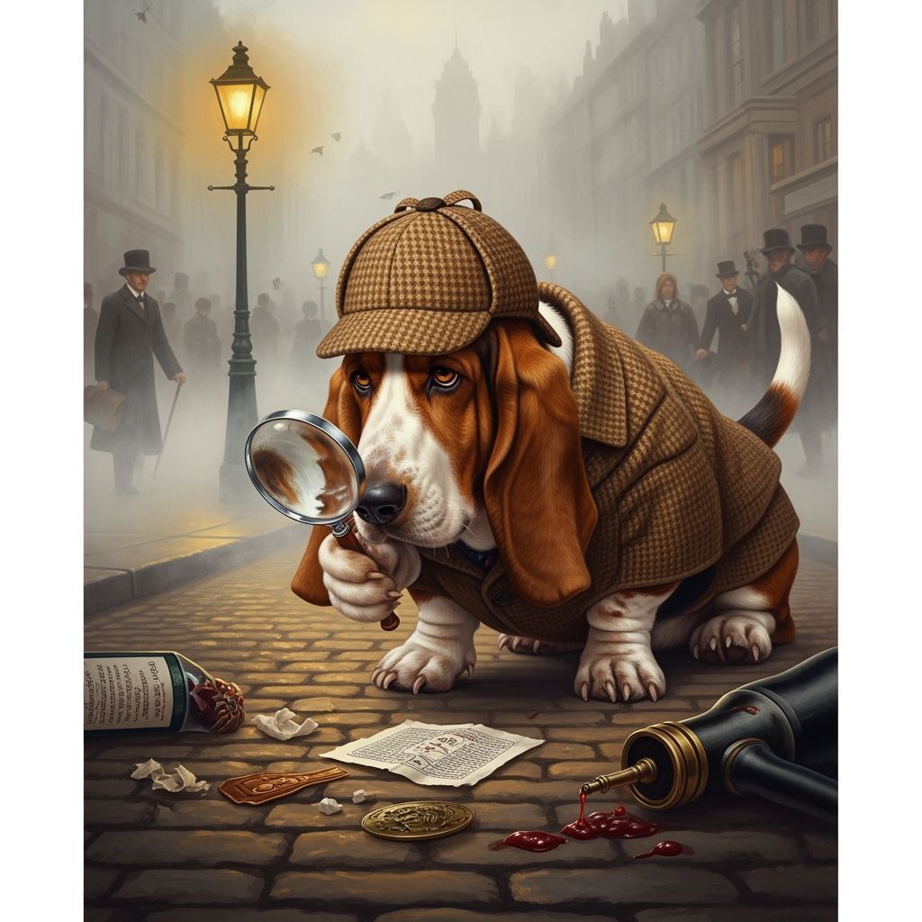 Basset Hound Detective Investigating Victorian London