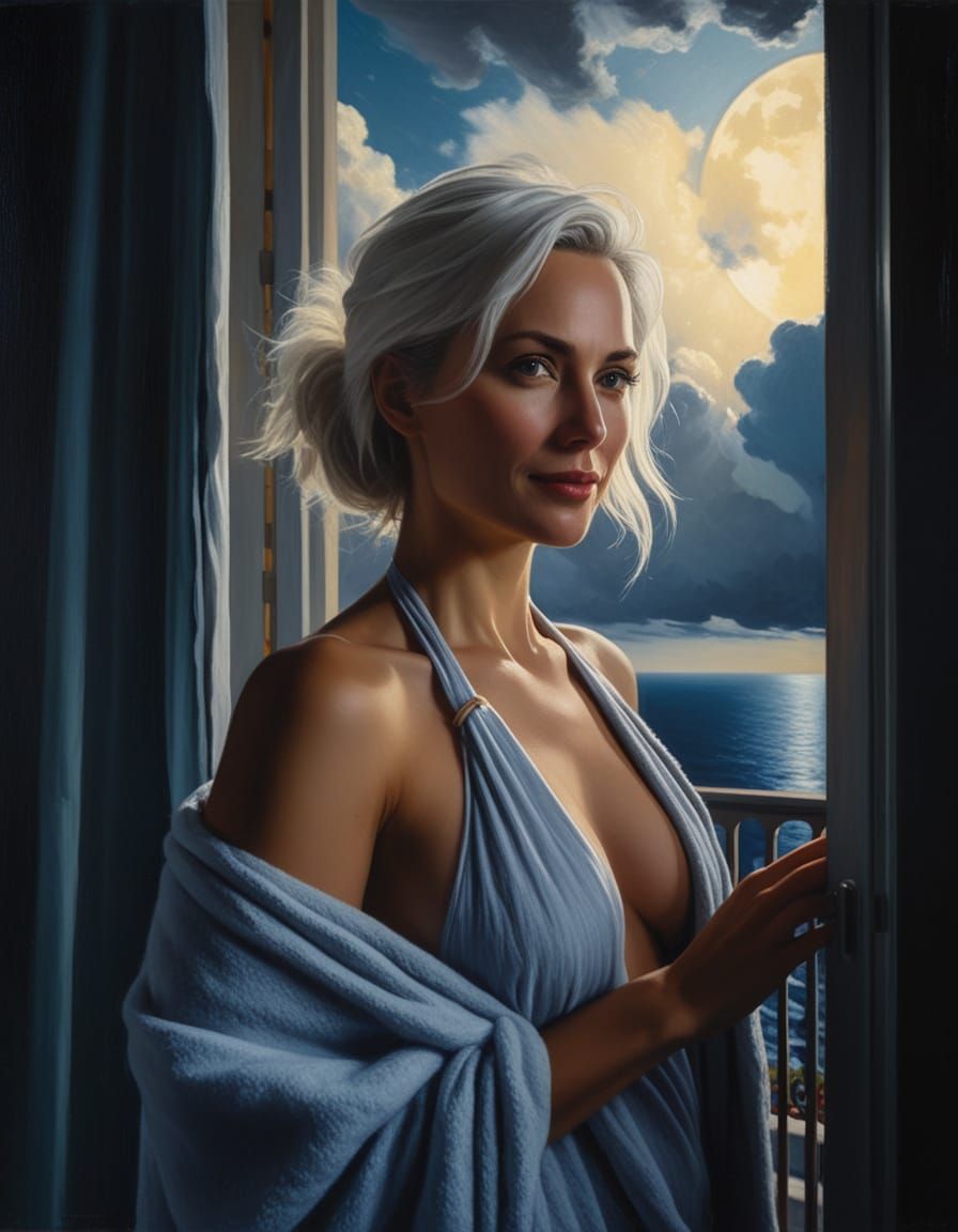 Romantic Realism Portrait in Oil on Canvas