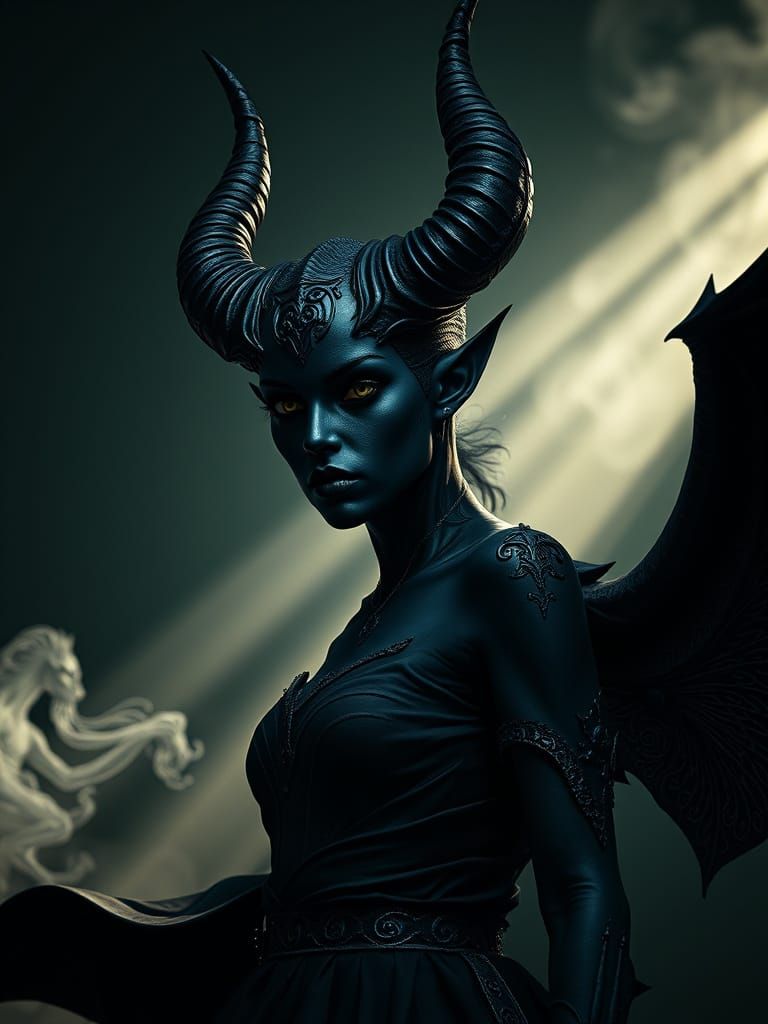 Shadow Demon in Dark Surrealism Style