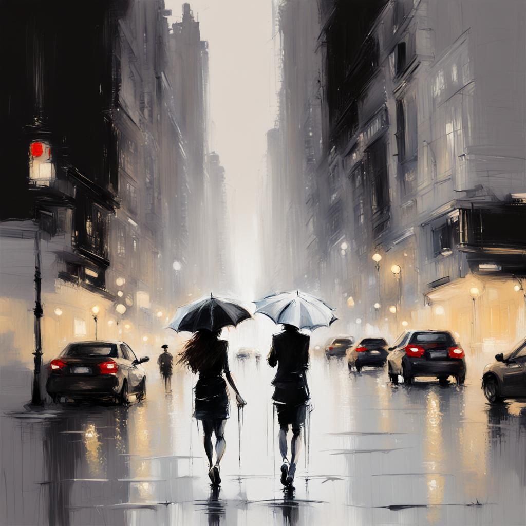 Grunge Aquatint Cityscape