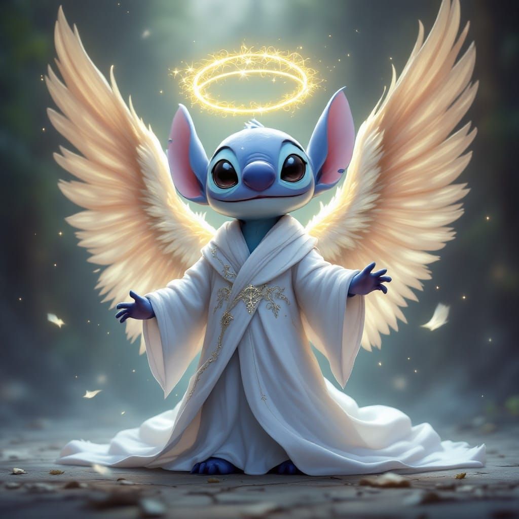 Angelic Stitch with Halo and Wings