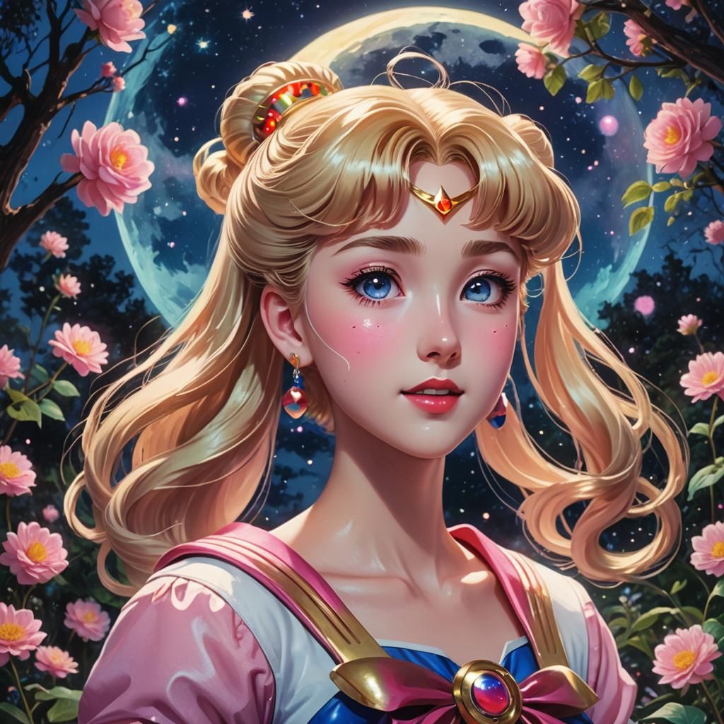 Sailor Moon in 50's Disney Style 3D Art