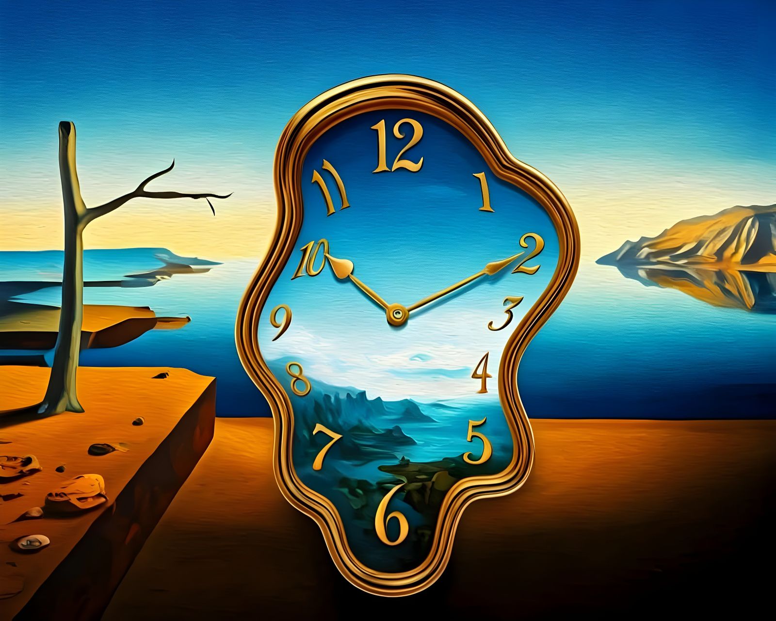 Surreal Clockscape Inspired by Dali's Dreamlike Art