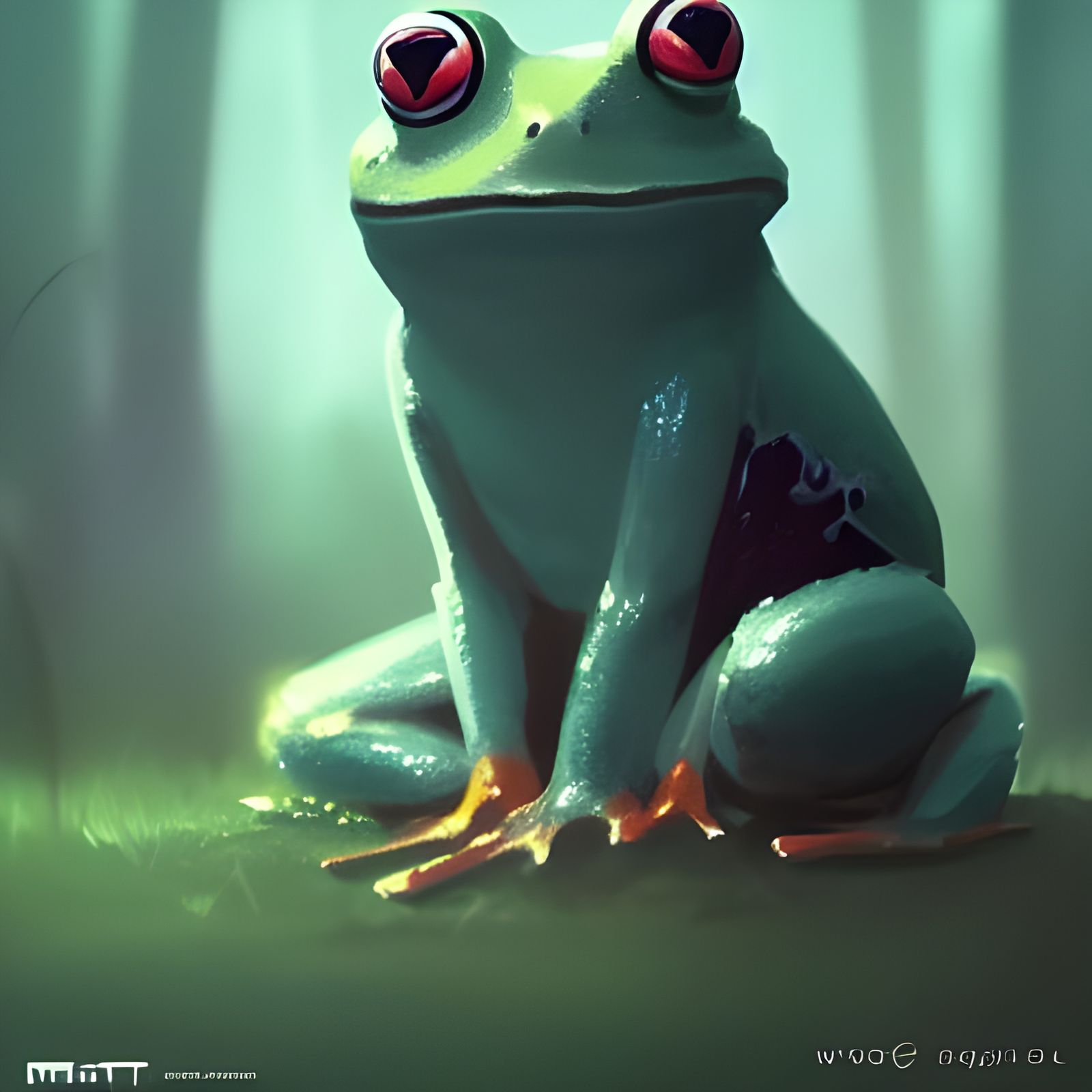 Cute Fluffy Frog Inspired by Studio Ghibli and Anime