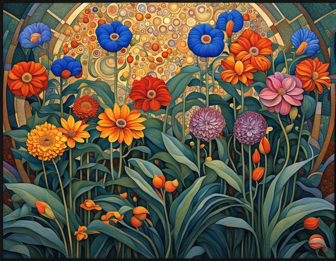 Exotic Flowers in Art Nouveau Style