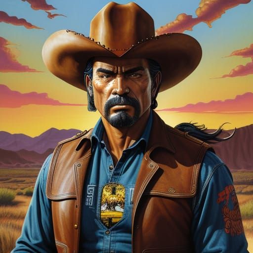 The Texican Rides: A Western Comic Book Illustration