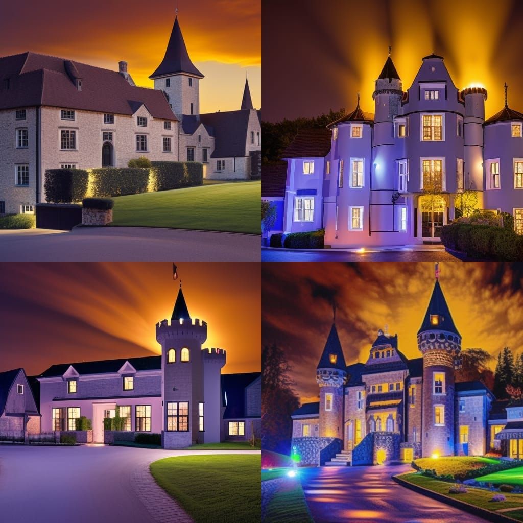 Surreal Castle in Suburban Outer Space