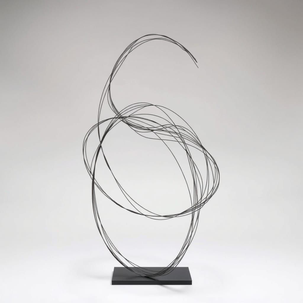 Kinetic Wire-Loop Sculpture in Tinguely Style