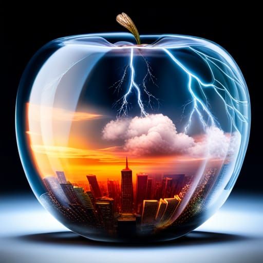 Stormy Weather Inside a Crystal Apple