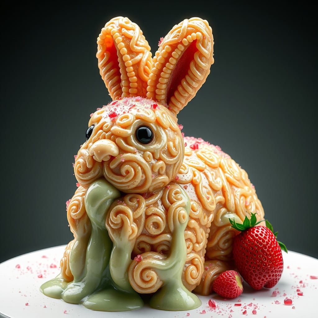 Surrealistic Slime Baklava Cake in Hypercomplex Mannerist St...