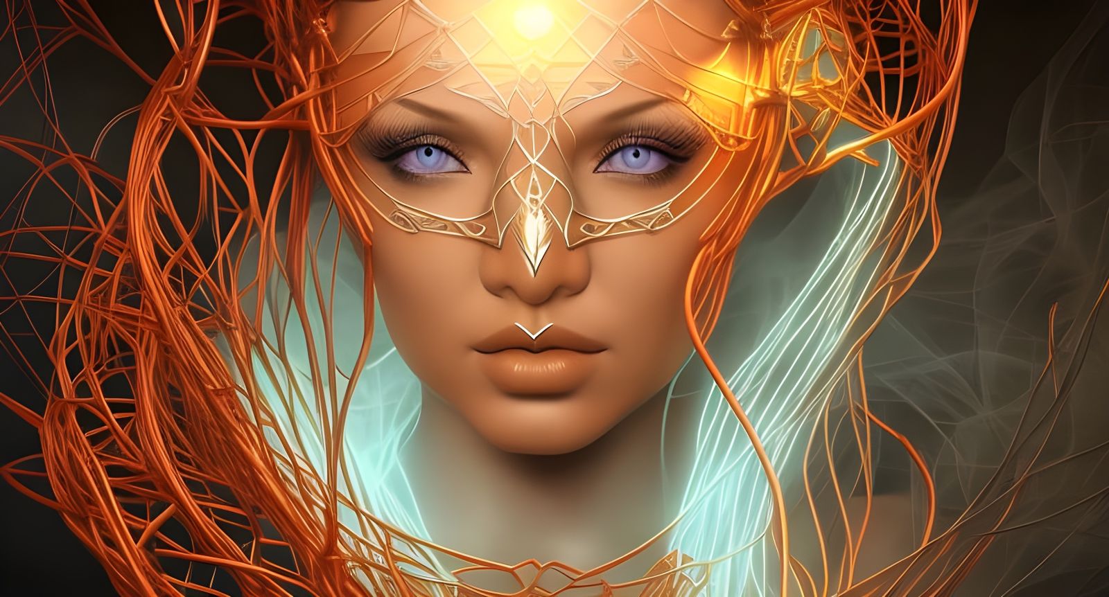 Striking Shibari Warrior Goddess in Plasma Mesh