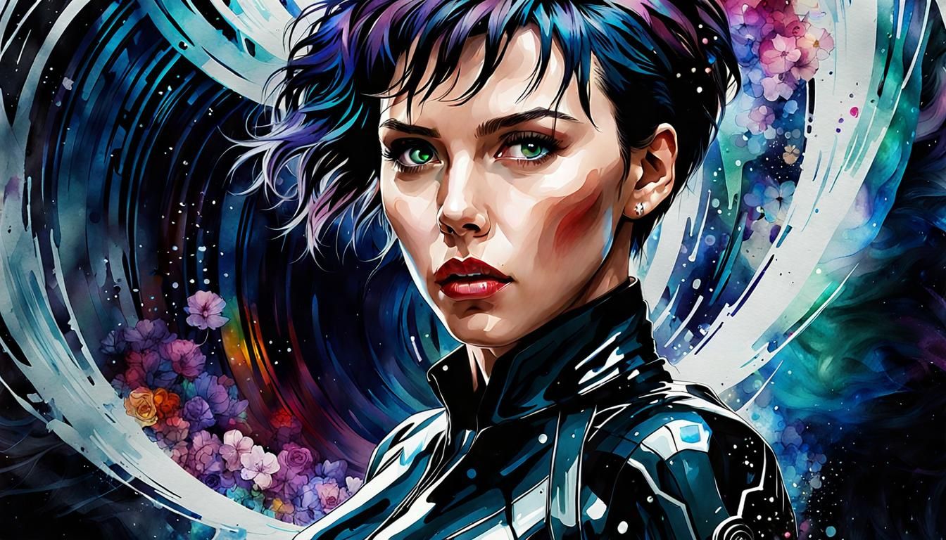Scarlett Johansson as Mira Killian " Ghost in the Shell "