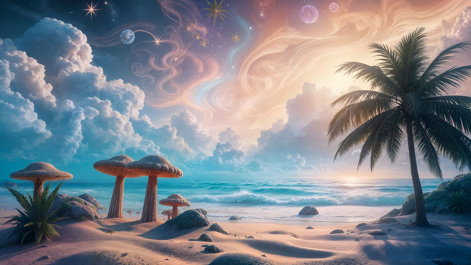 Ethereal Tropical Oasis Revealed through Dreamlike Vistas