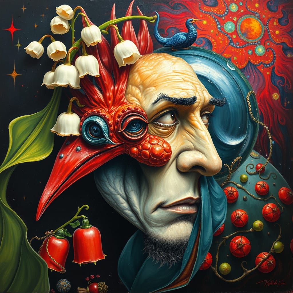 Whimsical Christmas Scene in a Bottle with Aboriginal and Su...