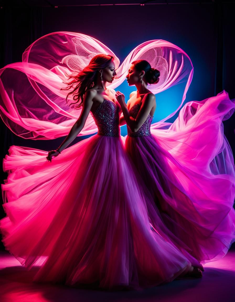 Cyborg Newlyweds Dance in Futuristic Neon Wedding