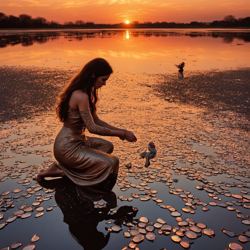 Ethereal Goddess Blodeuwedd Unfurls in Vibrant Klimt-Inspire...