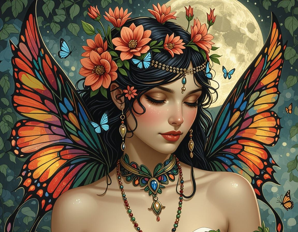 Majestic Butterfly Goddess Emerges