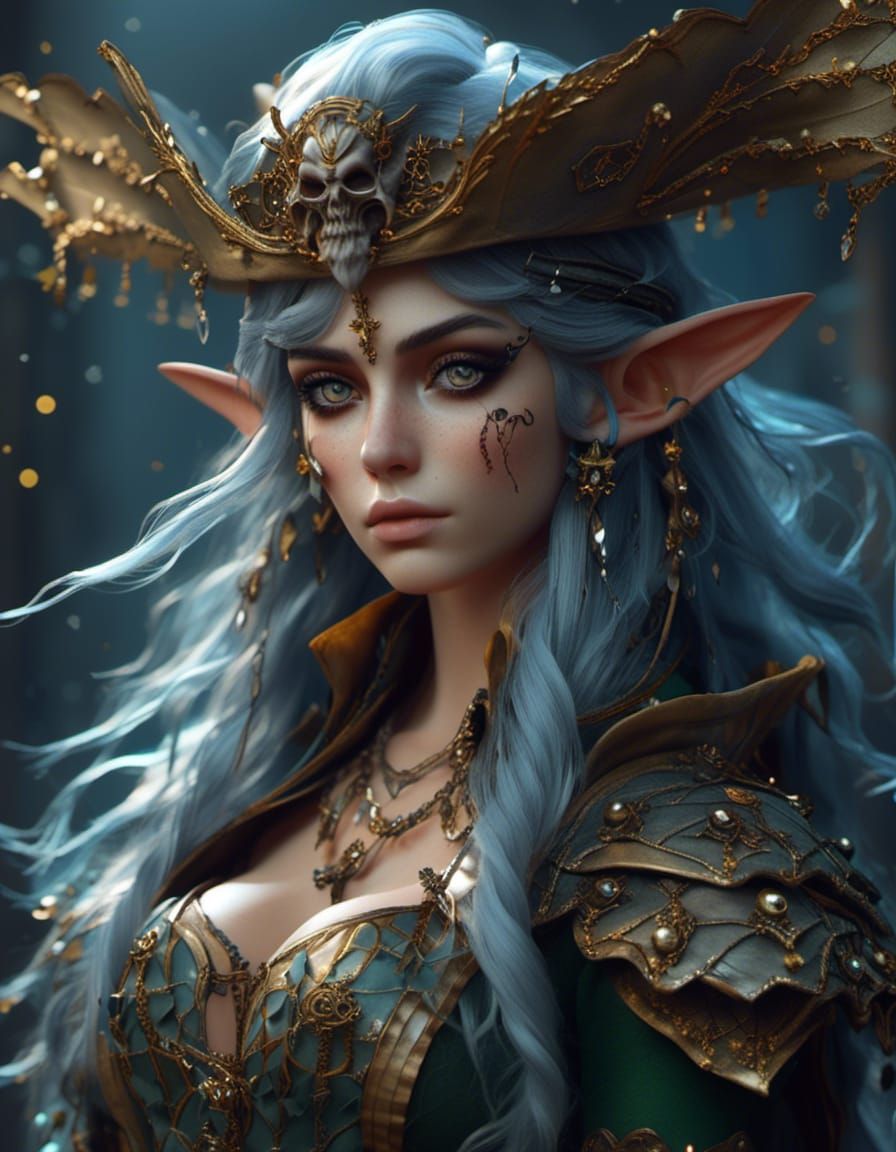 Faerie Elf Pirate Witch: Ultra Detailed Fantasy Art