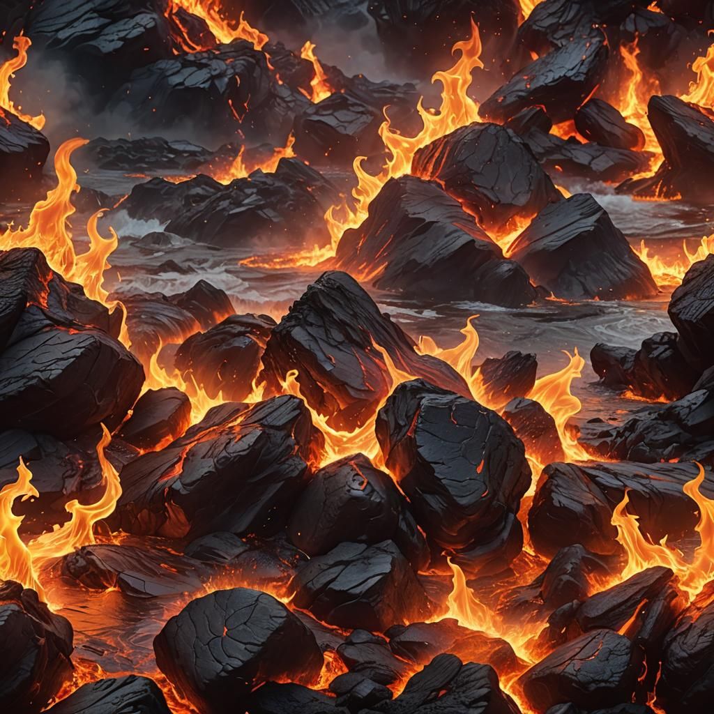 Fiery Lava Elementals in a Volcanic World