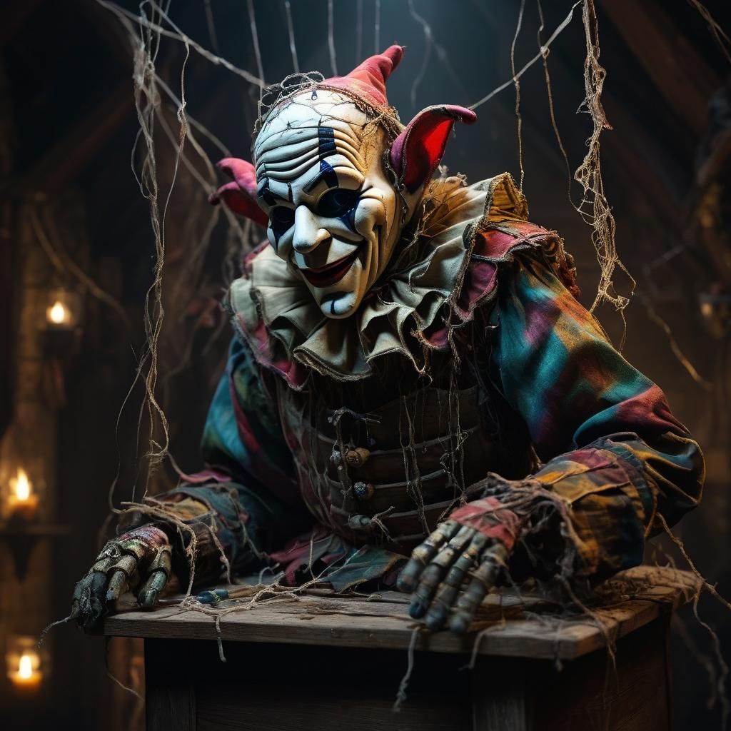 An abandoned jester puppet