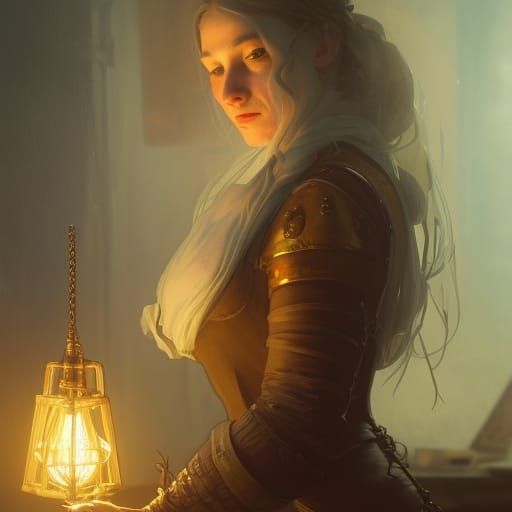 Medieval Alchemist Portrait with Dynamic Lighting