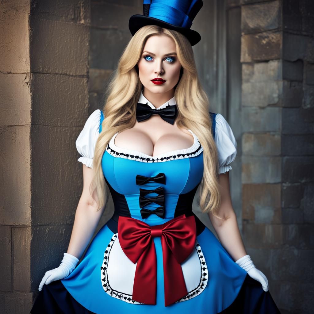 Alice dressed as the mad hatter