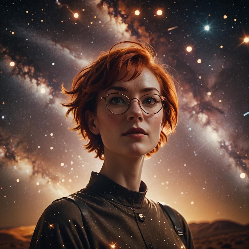 Redhead Girl in Space, Cinematic Film Still