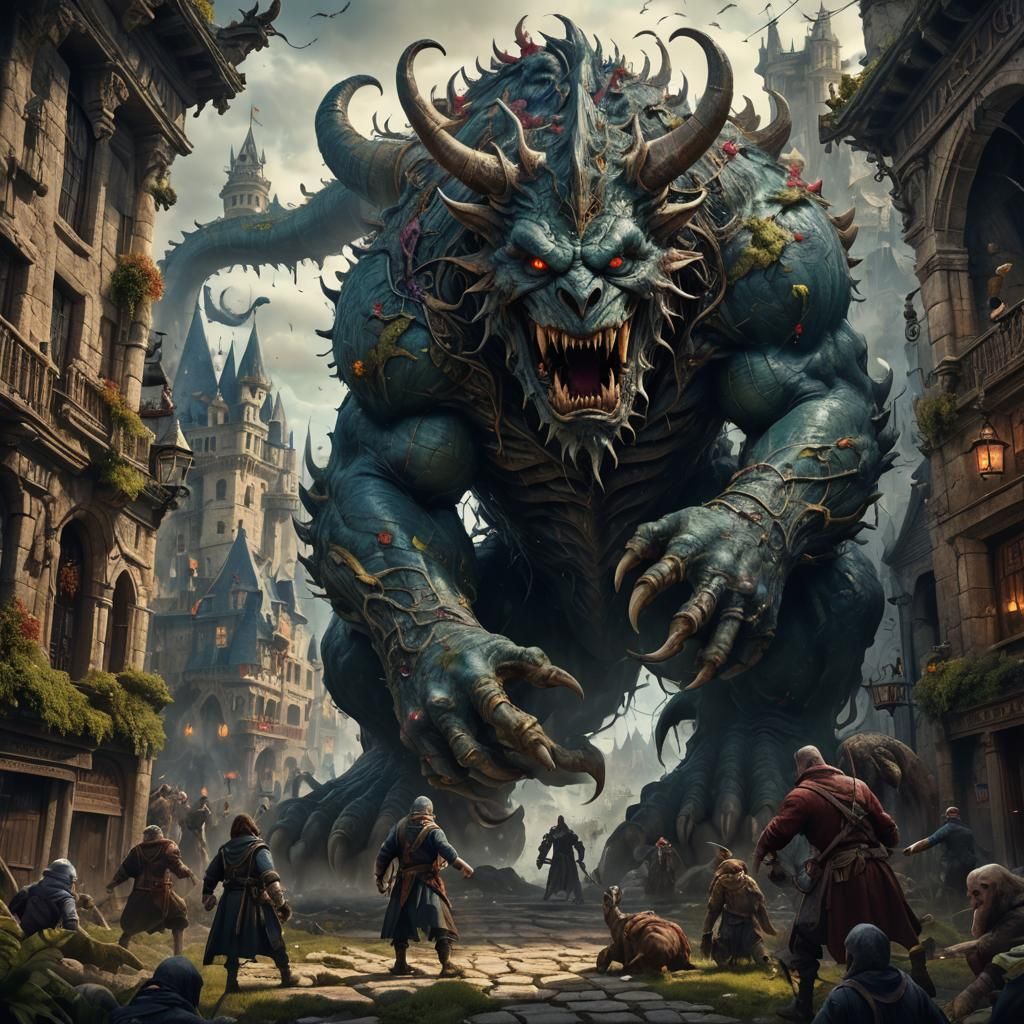 Menacing French Folklore Monster in Detailed Matte Painting
