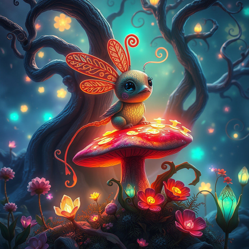 Mystical Pixie in Enchanted Forest Concept Art