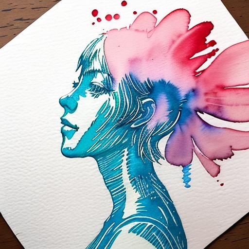 Evolve the image into a vibrant woodcut print, then transform it into a delicate watercolor painting."
