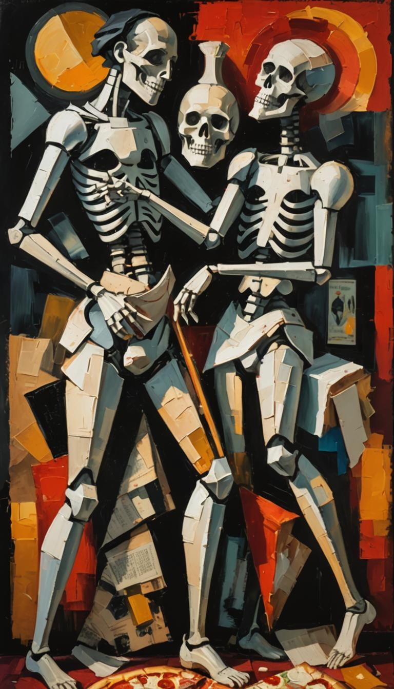 Cubist Death Chef's Pizza Still Life