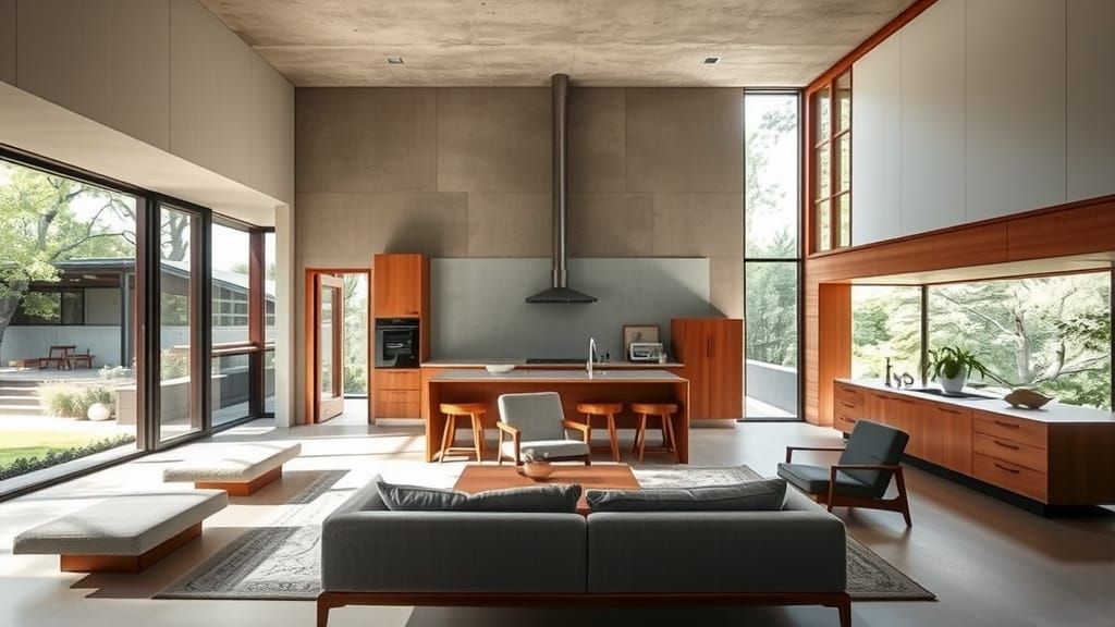 Elegant Minimalist Living Space with Natural Light and Organ...